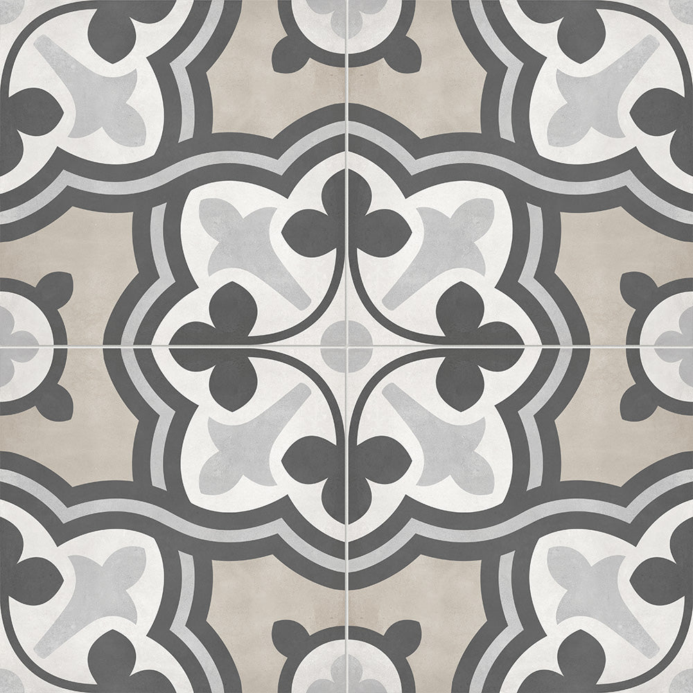 8 x 8 in. Form Sand Baroque Matte Pressed Glazed Porcelain Tile - BUILDMYPLACE