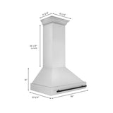 ZLINE Autograph Edition 36" Stainless Steel Range Hood with Stainless Steel Shell and Matte Black Handle (8654STZ-36-MB)