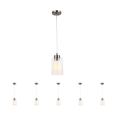 8W Cylinder Shape LED Pendant Light, Brushed Nickel Finish, 4000K (Cool White), 500 Lumens, ETL Listed - BUILDMYPLACE