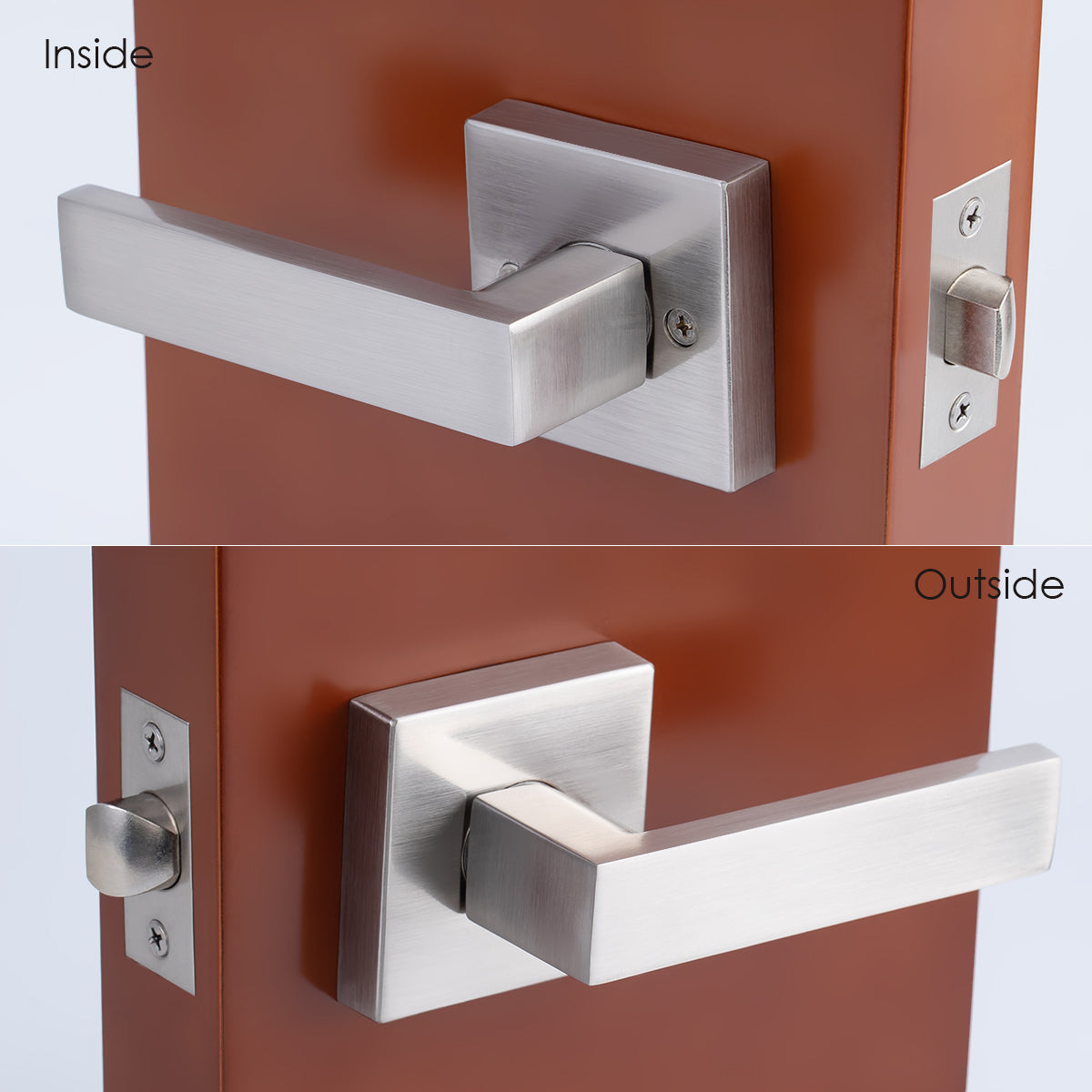 Ivanees Heavy Duty Passage Leverset in Satin Nickel Finish with Exposed Screws