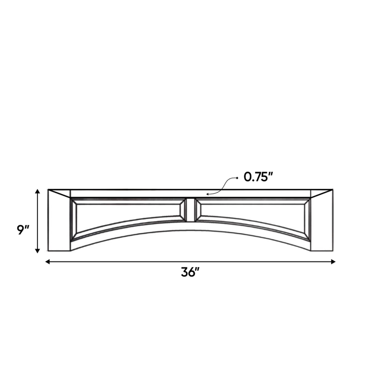 Essence Cemento - 36 Inch Valances Accessories - 36" Width x 9" Height x .75" Depth