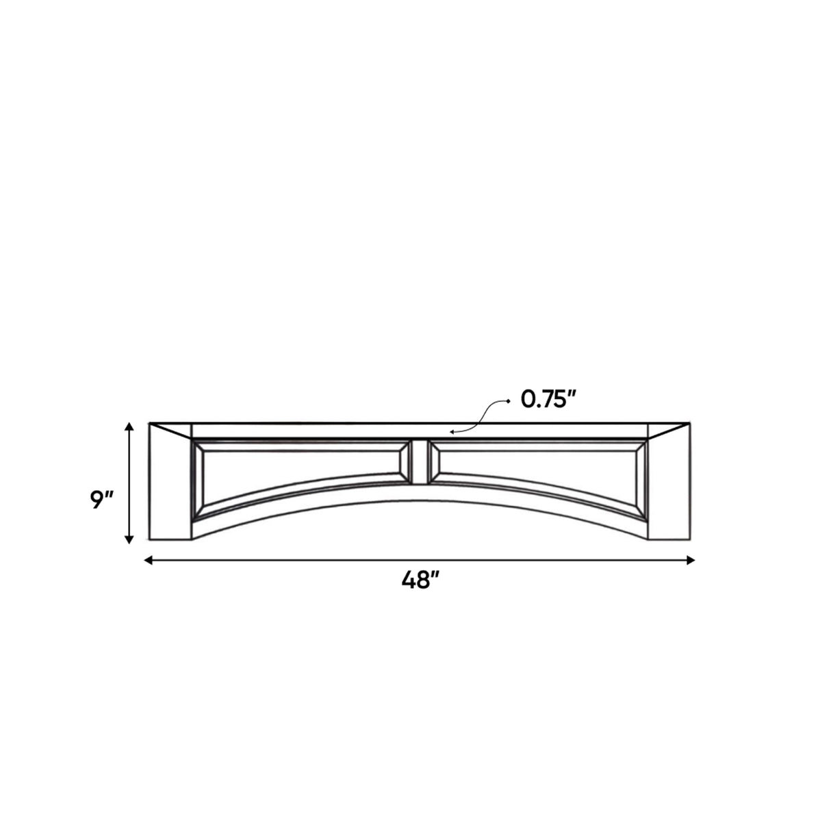 Portland Chestnut - 48 Inch Valances Accessories - 48" Width x 9" Height x .75" Depth