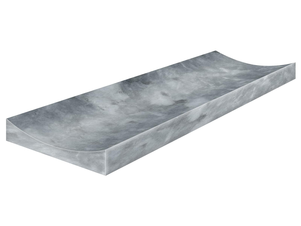 4 x 12 in Aqua Intenso Fluto Honed Marble Tile, fluted face