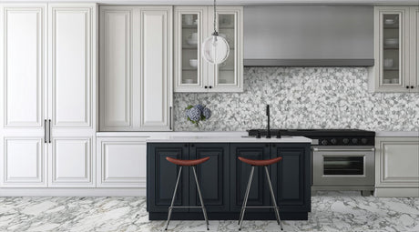 12 x 24 in Majesto Arabescato Corchia Honed Rectified Colorsync Porcelain Tile installed