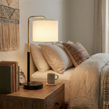 12″D x 23″H Modern Desk Lamp with White Linen Shade – Black or Brushed Brass Finish - 4 Pack