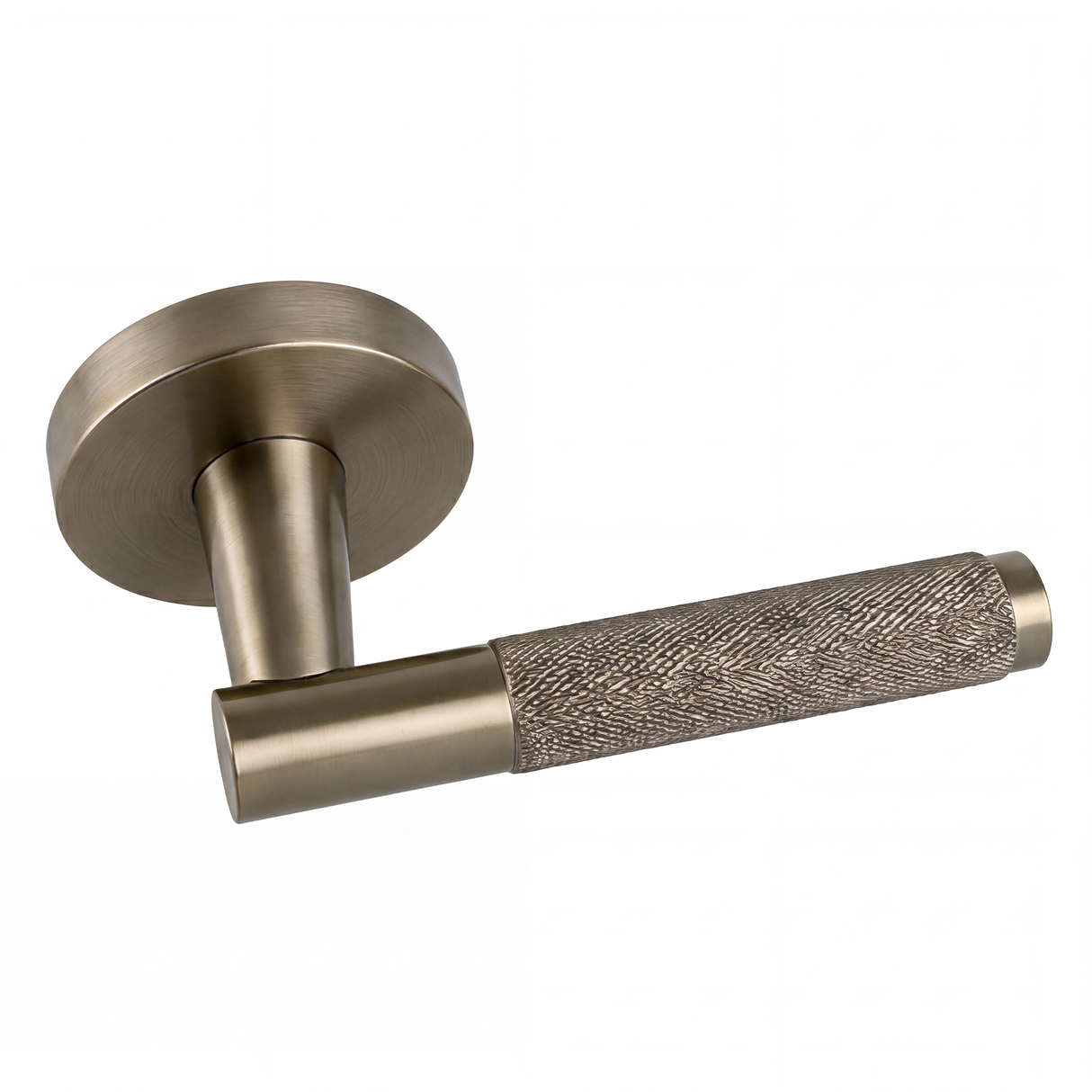 Ivanees Single Dummy Lever Handle in Brushed Antique Brass Finish with Concealed Screws