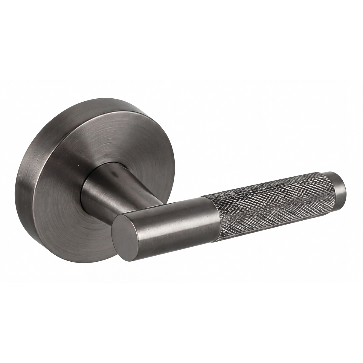 Ivanees Single Dummy Lever Handle in Brushed Gun Metal Finish with Concealed Screws