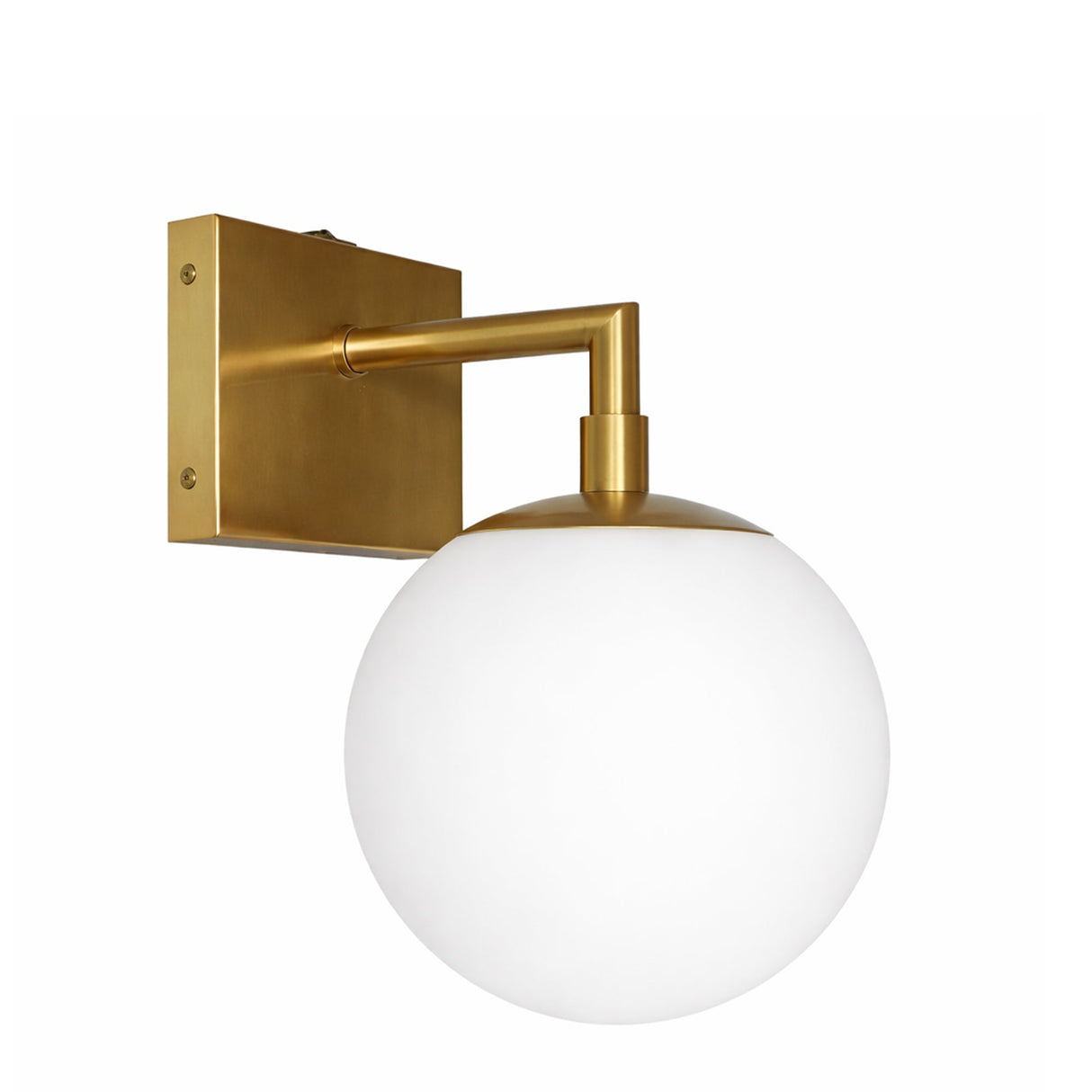 6.5″W x 10″H x 8″E Burnished Brass Wall Sconce with Frosted White Acrylic Shade and E26 Rocker-Switch Light - 4 Pack