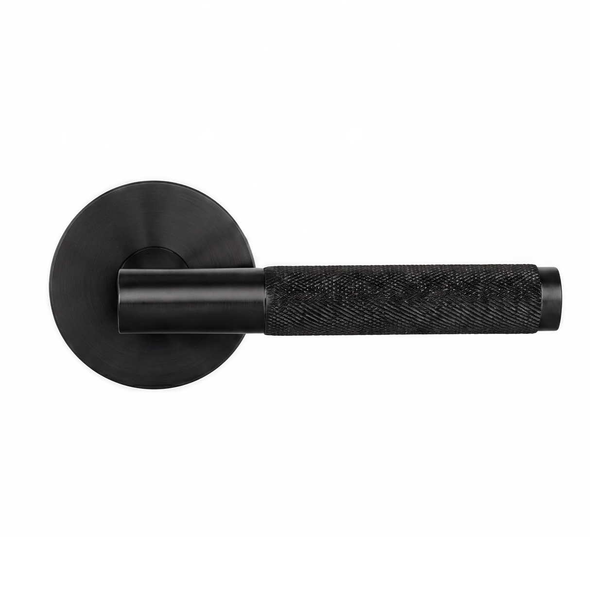 Ivanees Single Dummy Lever Handle in Matt Black Finish with Exposed Screws