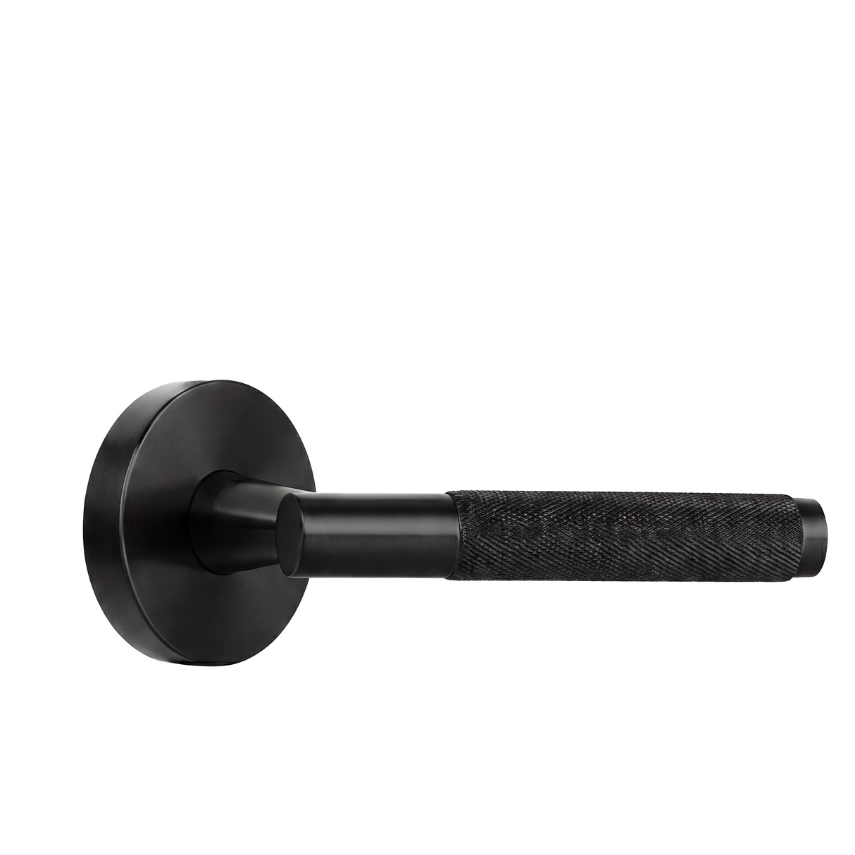 Ivanees Single Dummy Lever Handle in Matt Black Finish with Exposed Screws