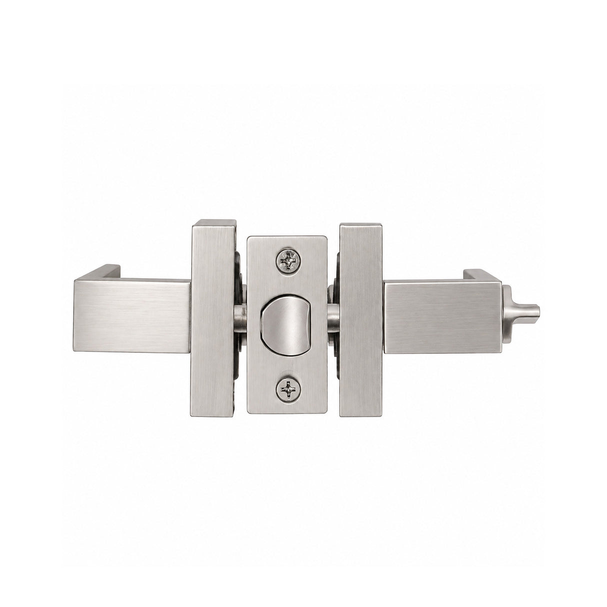 Ivanees Heavy Duty Privacy Leverset in Satin Nickel Finish with Exposed Screws