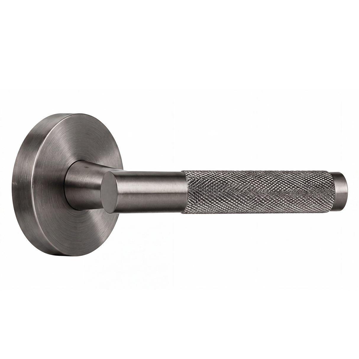 Ivanees Single Dummy Lever Handle in Brushed Gun Metal Finish with Concealed Screws