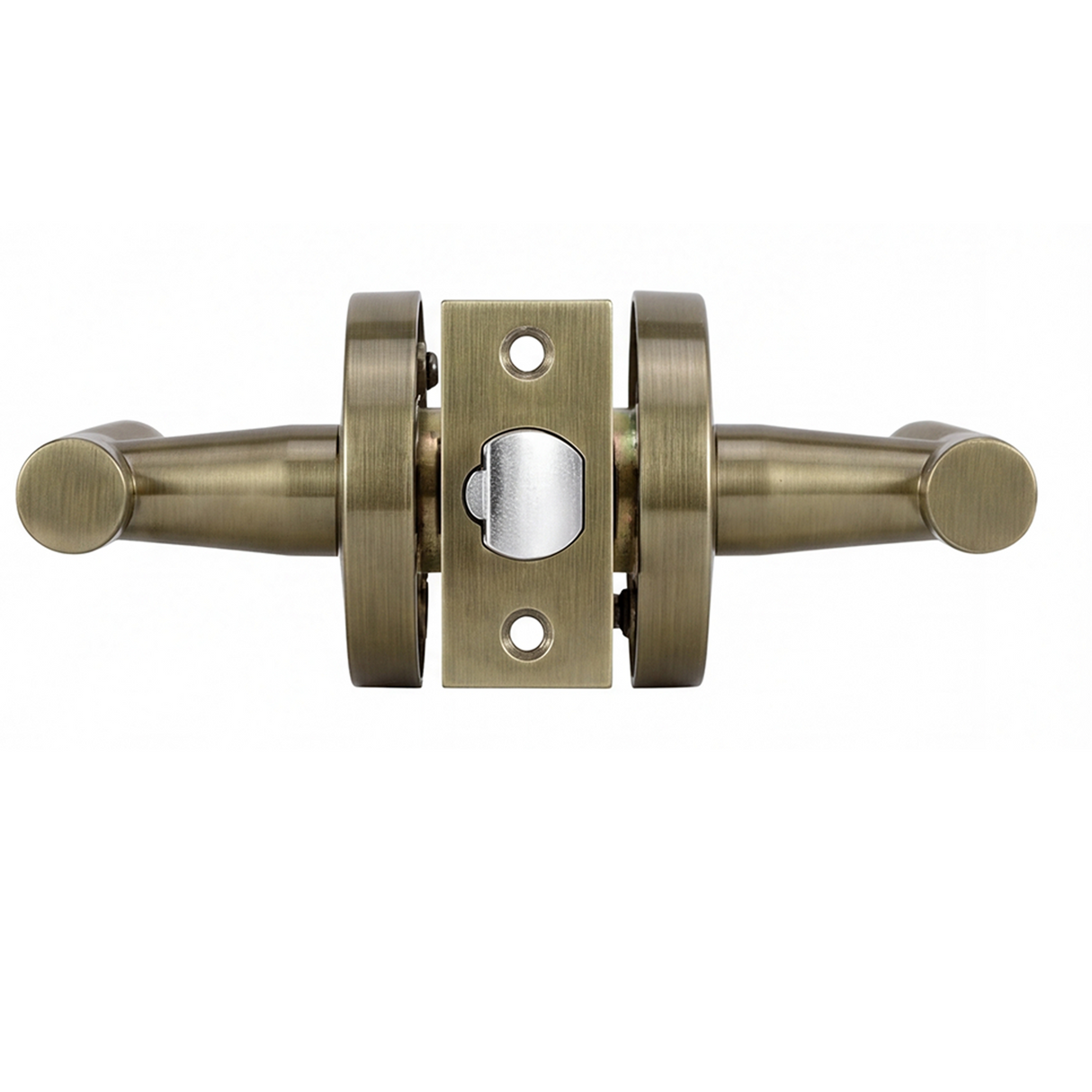 IIvanees Heavy Duty Privacy Leverset in Brushed Antique Brass Finish with Concealed Screws