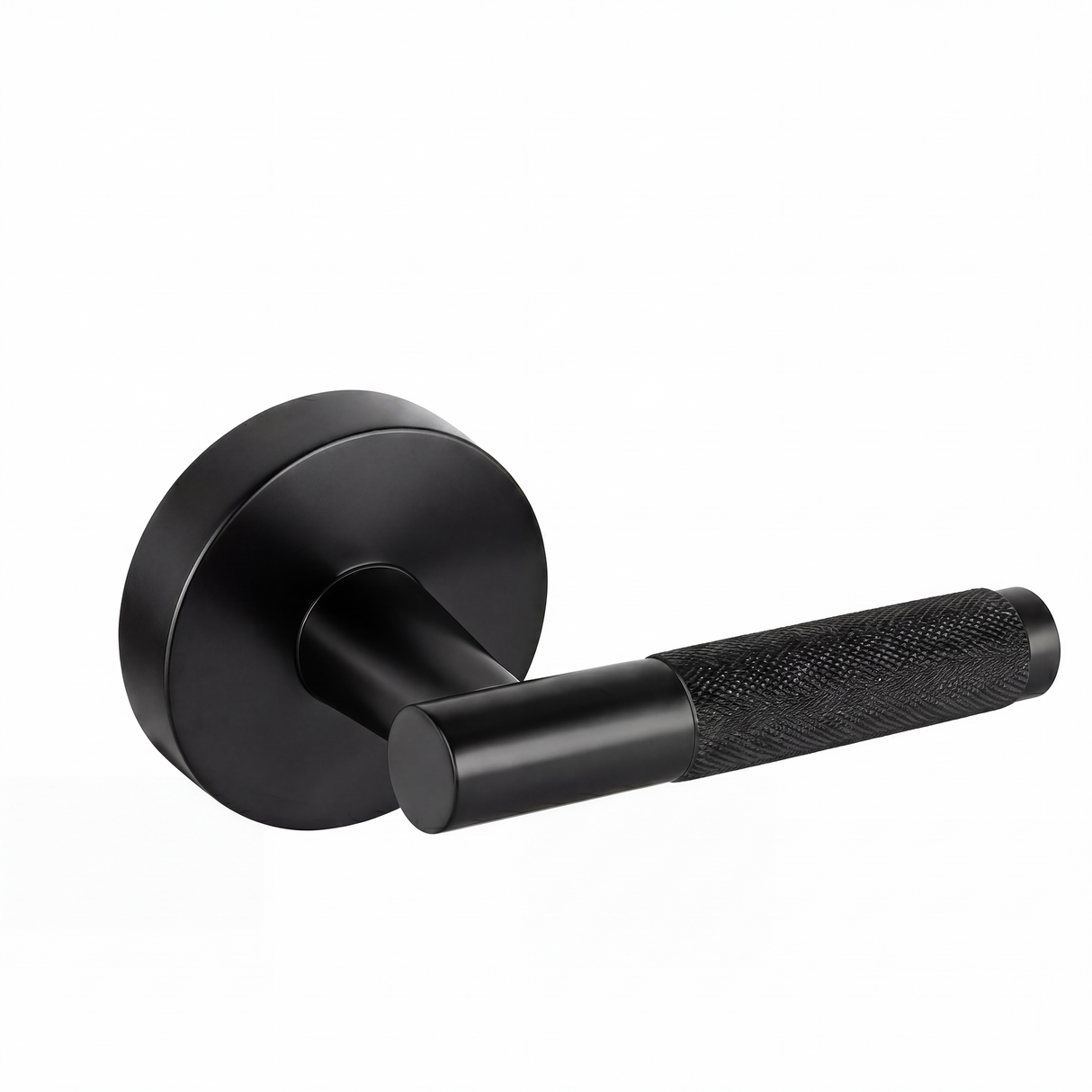 Ivanees Single Dummy Lever Handle in Matt Black Finish with Exposed Screws
