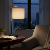 12″D x 23″H Modern Desk Lamp with White Linen Shade – Black or Brushed Brass Finish - 4 Pack