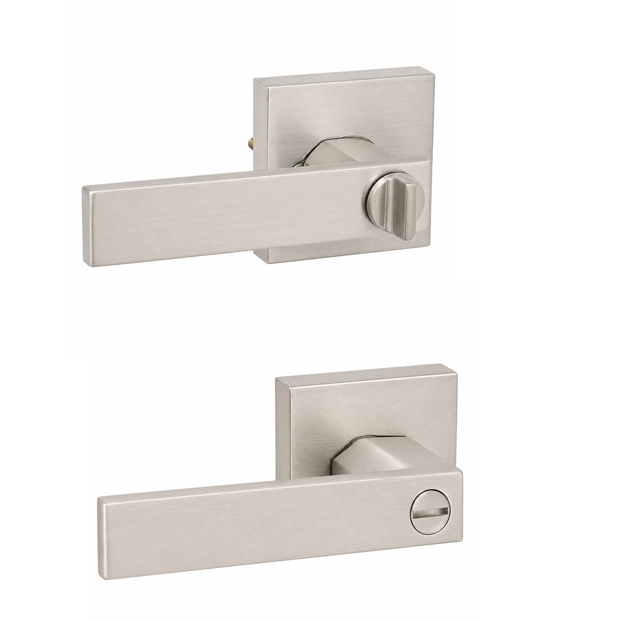Ivanees Heavy Duty Privacy Leverset in Satin Nickel Finish with Exposed Screws
