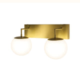 18″W x 10″H x 8″E Burnished Brass Double Wall Sconce with Dual Frosted White Acrylic Shades and 2×E26 Rocker-Switch Lights - 2 Pack