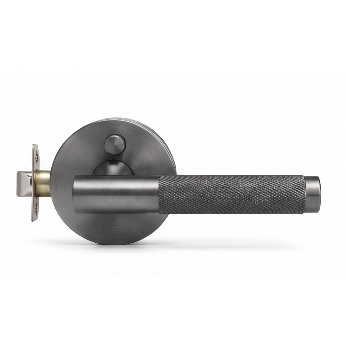 Ivanees Heavy Duty Privacy Leverset in Brushed Gun Metal Finish with Concealed Screws