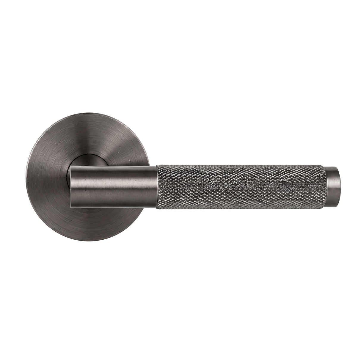 Ivanees Single Dummy Lever Handle in Brushed Gun Metal Finish with Concealed Screws