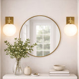 6.5″W x 10″H x 8″E Burnished Brass Wall Sconce with Frosted White Acrylic Shade and E26 Rocker-Switch Light - 4 Pack