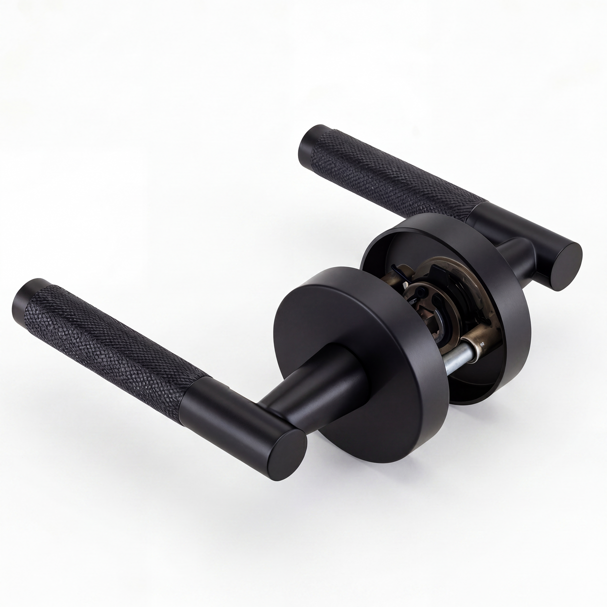 Ivanees Heavy Duty Passage Leverset in Matte Black Finish with Concealed Screws