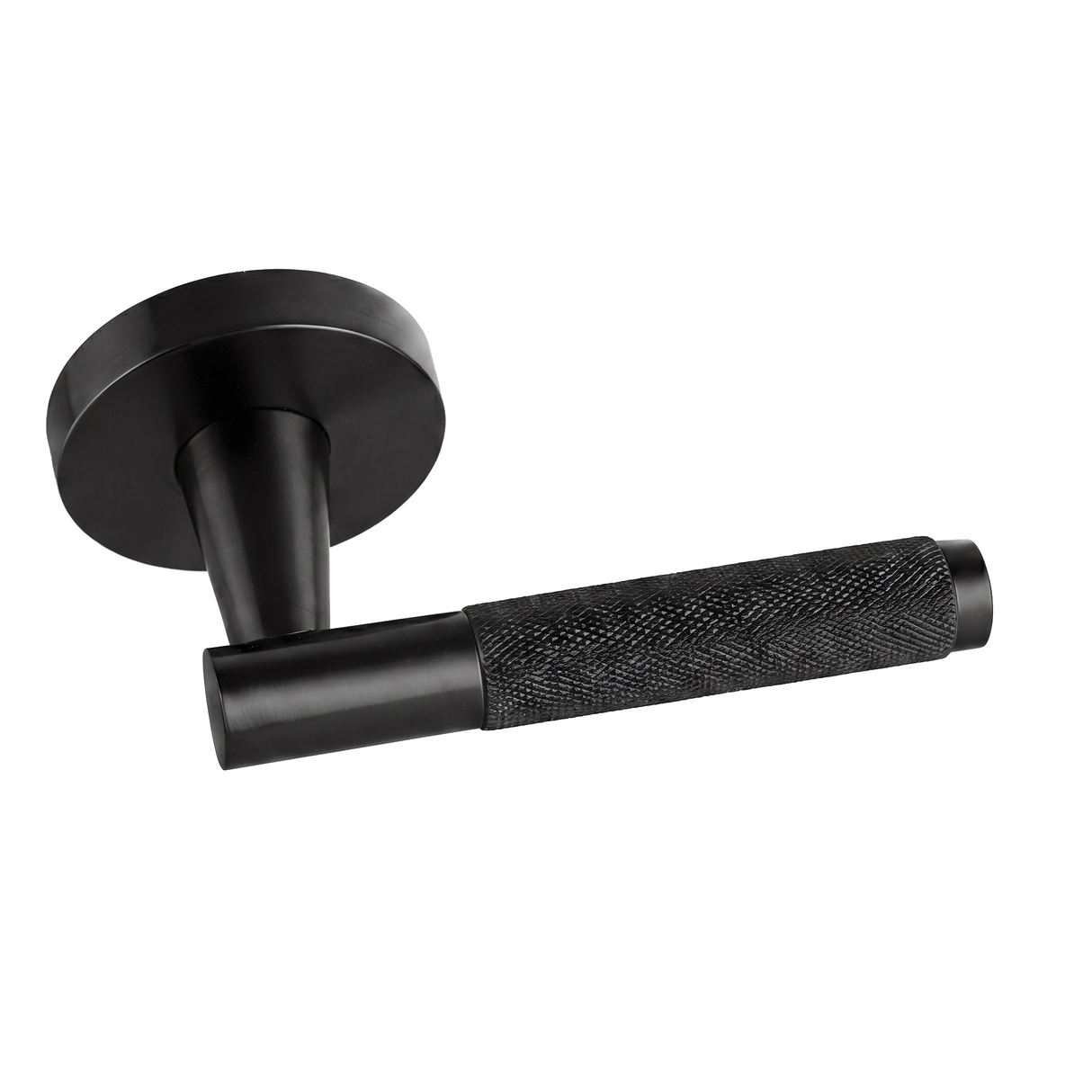 Ivanees Single Dummy Lever Handle in Matt Black Finish with Exposed Screws