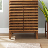 Rosie Mid Century 24 Inch Walnut Bathroom Vanity Cabinet With Soft 2 Doors (Sink Basin Not Included)