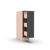 Liberty Shaker Grey - 9 Inch Spice Rack Base Cabinet - 09" Width x 34.5" Height x 24" Depth