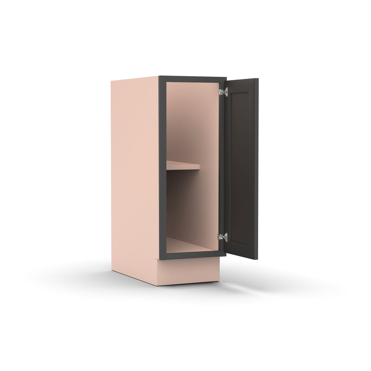 Liberty Shaker Grey - 12 Inch Full Height Single Door Base Cabinet - 12" Width x 34.5" Height x 24" Depth
