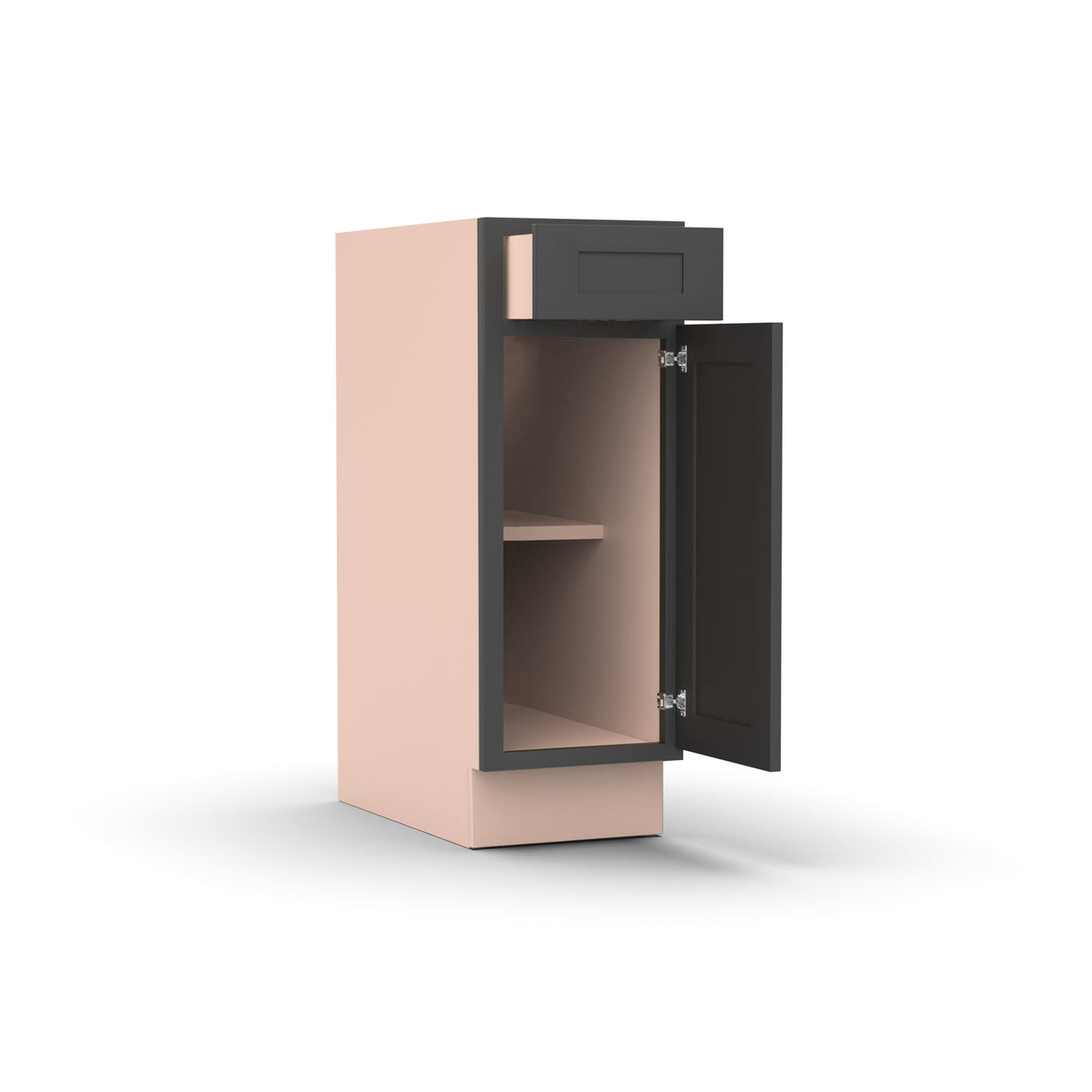 Liberty Shaker Grey - 12 Inch Single Door Base Cabinet - 12" Width x 34.5" Height x 24" Depth