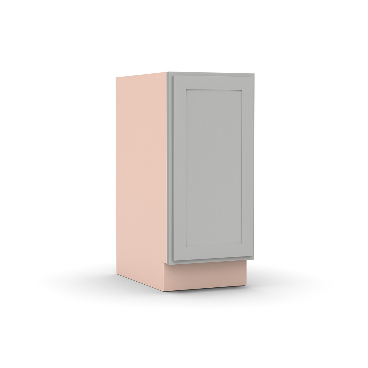 Liberty Shaker Ashen - 15 Inch Full Height Single Door Base Cabinet - 15" Width x 34.5" Height x 24" Depth