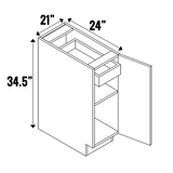 Olmo Textured - Single Door Full Height with Hidden Top Drawer - 34.5 Inch Height x 21 Inch Width x 24 Inch Depth - M02-B21FH-HD