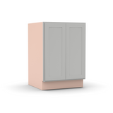 Liberty Shaker Ashen - 24 Inch Full Height Double Door Base Cabinet - 24" Width x 34.5" Height x 24" Depth
