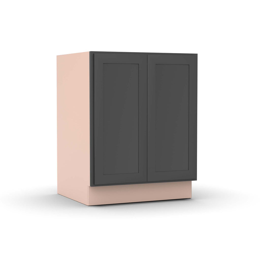 Liberty Shaker Grey - 27 Inch Full Height Double Door Base Cabinet - 27