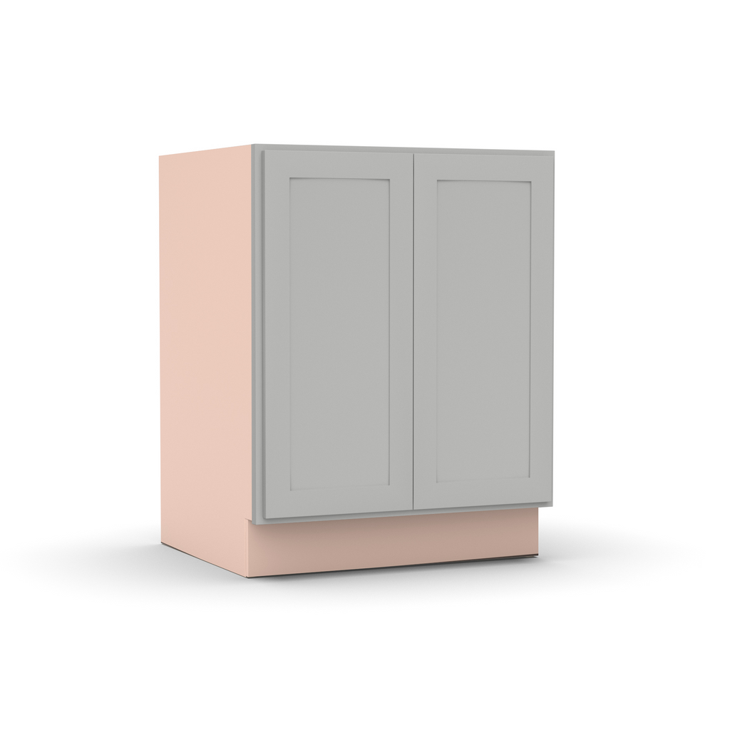 Liberty Shaker Ashen - 27 Inch Full Height Double Door Base Cabinet - 27