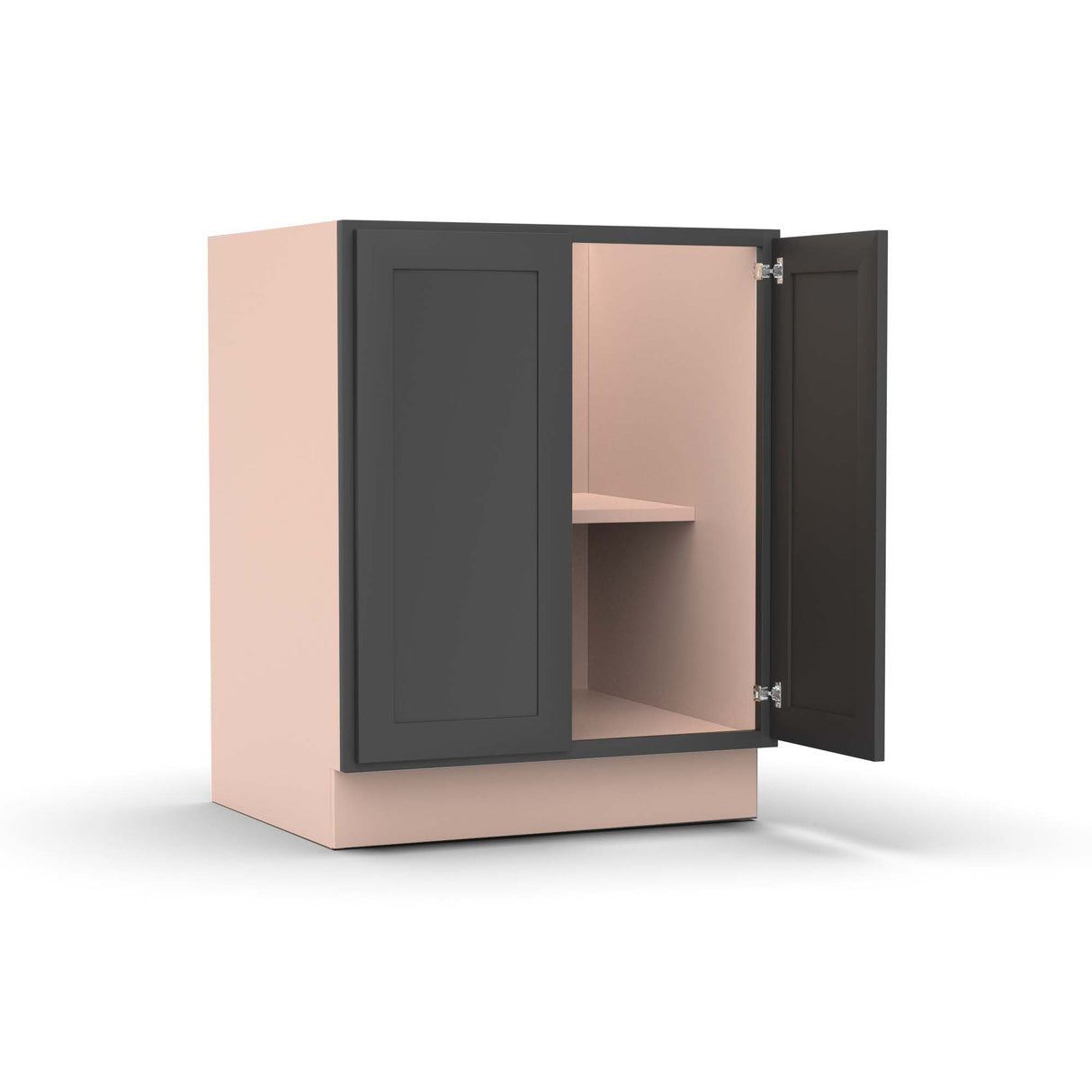 Liberty Shaker Grey - 27 Inch Full Height Double Door Base Cabinet - 27" Width x 34.5" Height x 24" Depth