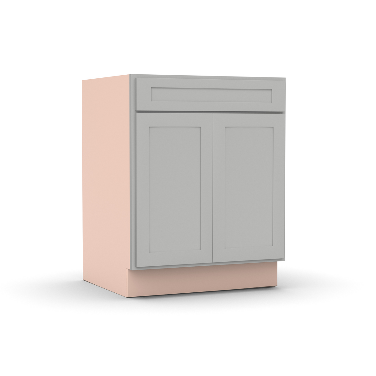 Liberty Shaker Ashen - 27 Inch Double Door Base Cabinet - 27" Width x 34.5" Height x 24" Depth