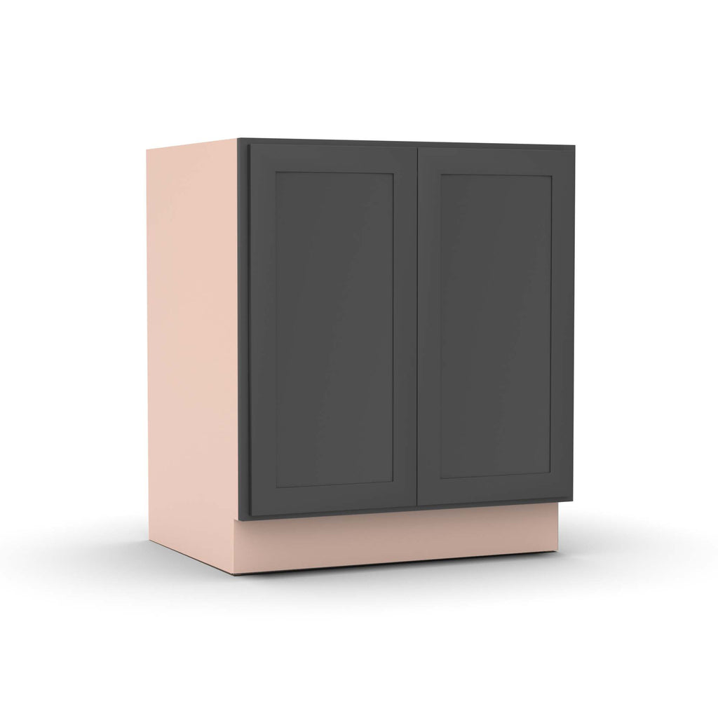 Liberty Shaker Grey - 30 Inch Full Height Double Door Base Cabinet - 30