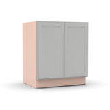 Liberty Shaker Ashen - 30 Inch Full Height Double Door Base Cabinet - 30" Width x 34.5" Height x 24" Depth
