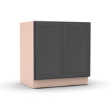 Liberty Shaker Grey - 33 Inch Full Height Double Door Base Cabinet - 33" Width x 34.5" Height x 24" Depth