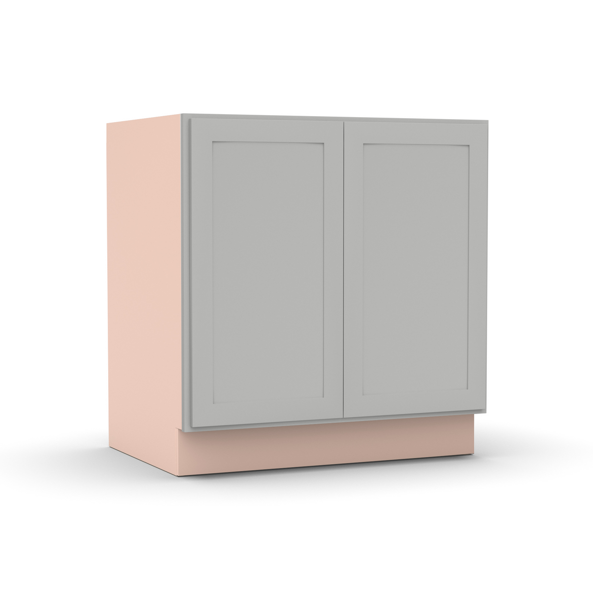 Liberty Shaker Ashen - 33 Inch Full Height Double Door Base Cabinet - 33" Width x 34.5" Height x 24" Depth