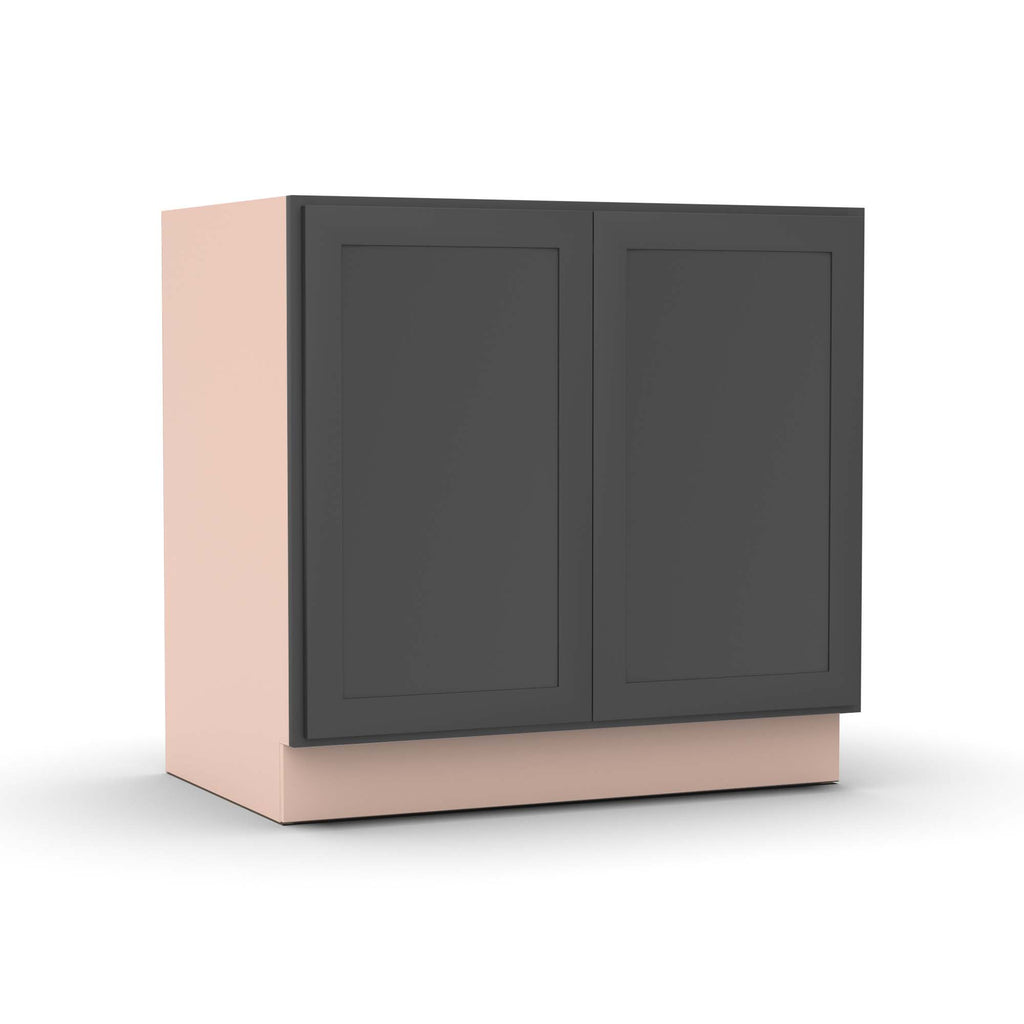Liberty Shaker Grey - 33 Inch Full Height Double Door Base Cabinet - 33
