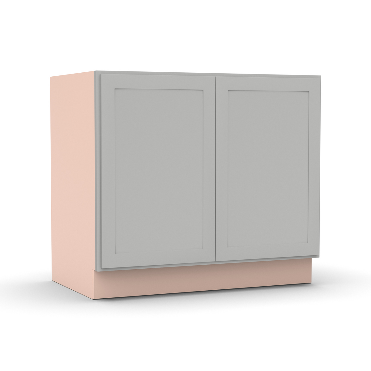 Liberty Shaker Ashen - 39 Inch Full Height Double Door Base Cabinet - 39" Width x 34.5" Height x 24" Depth