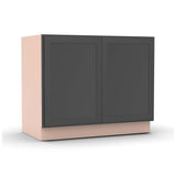 Liberty Shaker Grey - 42 Inch Full Height Double Door Base Cabinet - 42" Width x 34.5" Height x 24" Depth