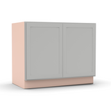 Liberty Shaker Ashen - 42 Inch Full Height Double Door Base Cabinet - 42" Width x 34.5" Height x 24" Depth