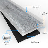 SPC Luxury Vinyl Flooring, Click Lock Floating, Damier, 7" x 48" x 5mm, 12 mil Wear Layer - Bambino Collections (23.64SQ FT/ CTN)