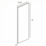 RTA - Negro Matte - Base Decorative Door - 25"W x 30"H x 0.75"D - Frameless Cabinet