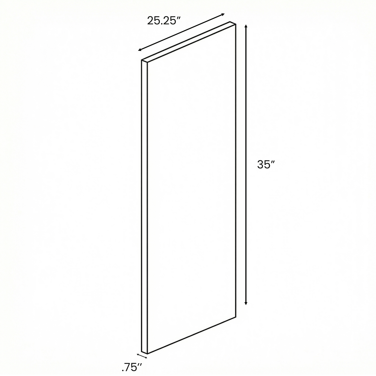 RTA - Indigo Blue Gloss - Base Decorative Door - 25"W x 30"H x 0.75"D - Frameless Cabinet