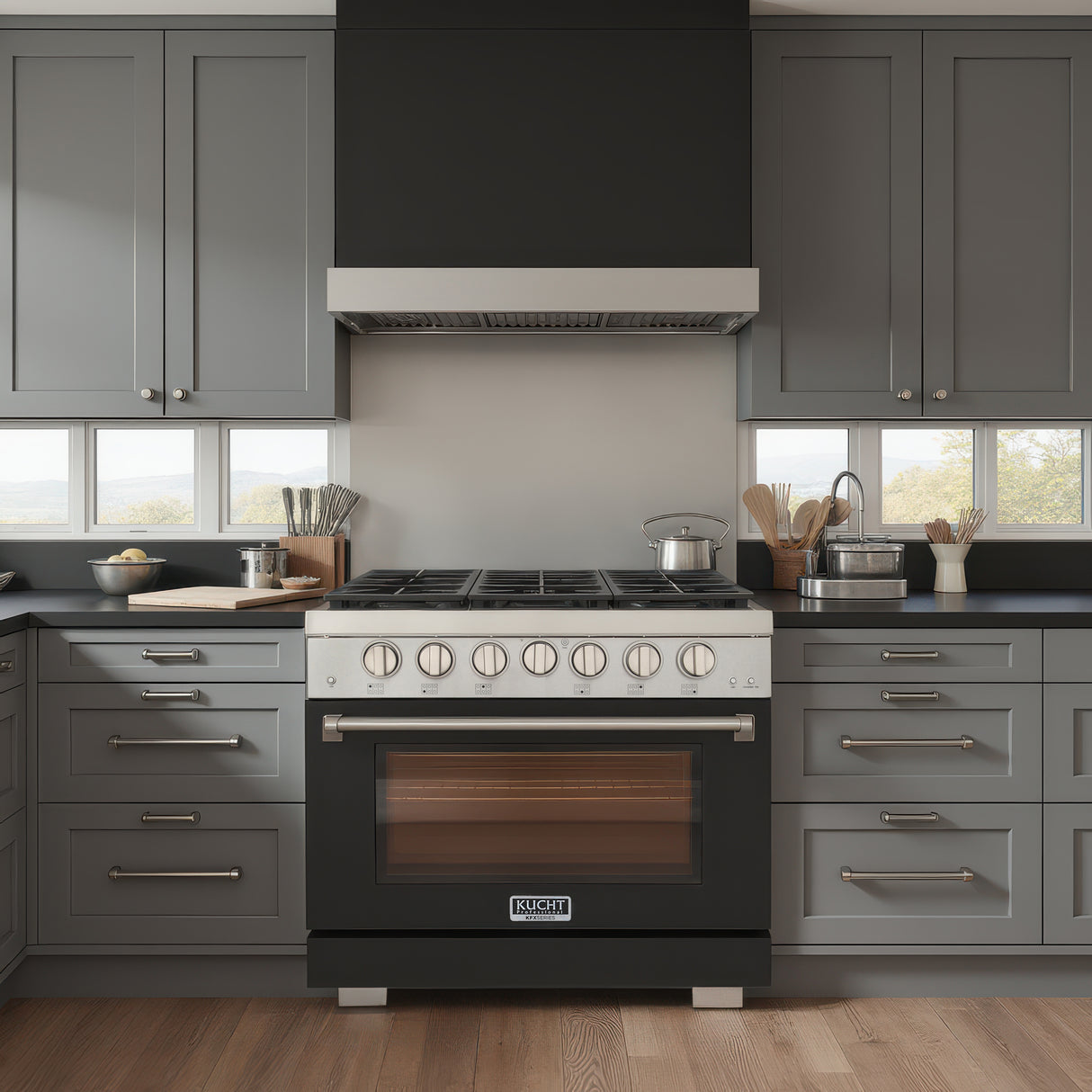 KUCHT Professional 36 in. 5.2 cu. ft. Natural Gas Range with Sealed Burners and Convection Oven