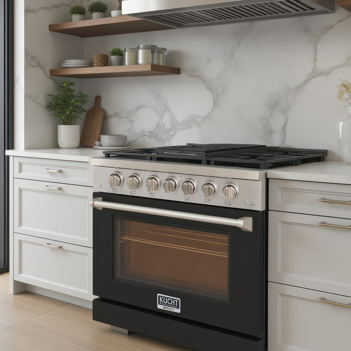 KUCHT Professional 36 in. 5.2 cu. ft. Propane Gas Range and Convection Oven with True Simmer Burners
